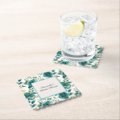 ロマンチックティール（緑がかった色）クリームバラフローラブライダルシャワー ペーパーコースター (インサイチュ)
