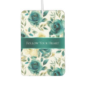 ロマンチックティール（緑がかった色）グリーンクリームバラフローラ カーエアーフレッシュナー (正面)