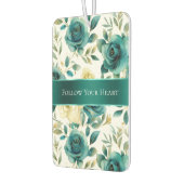 ロマンチックティール（緑がかった色）グリーンクリームバラフローラ カーエアーフレッシュナー (左)