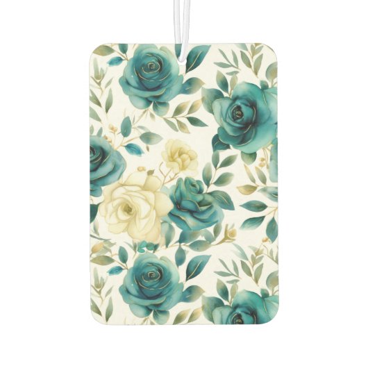 ロマンチックティール（緑がかった色）グリーンクリームバラフローラ カーエアーフレッシュナー (裏面)