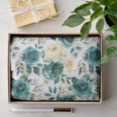 ロマンチックティール（緑がかった色）グリーンクリームバラフローラ 薄葉紙 (ギフト)