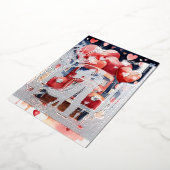 ロマンチックトラックのバレンタインデーカード 箔シーズンカード (回転した状態)