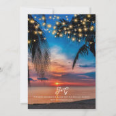 ロマンチックトロピカルサマービーチ結婚式 招待状 (裏面)