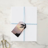 ロマンチックトロピカルビーチサンセットパームズ ギフトタグ (より糸付き)