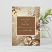 ロマンチックドリーミーアイボリー結婚フローラ 招待状 (スタンド正面)