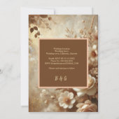 ロマンチックドリーミーアイボリー結婚フローラ 招待状 (裏面)