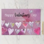 ロマンチックドードルハートバレンタイン紙ランチョンマット ペーパーパッド (インサイチュ)