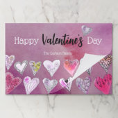 ロマンチックドードルハートバレンタイン紙ランチョンマット ペーパーパッド (折り畳み)