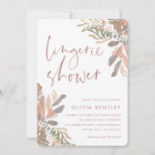 ロマンチックニュートラルボホフローラランジェリーシャワー 招待状 (正面)