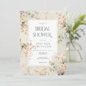 ロマンチックニュートラルヴィンテージアジサイブライダルシャワー 招待状 (スタンド正面)