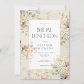 ロマンチックニュートラルヴィンテージアジサイブライダルランチ 招待状 (正面)