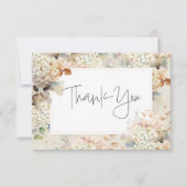 ロマンチックニュートラルヴィンテージアジサイ結婚ズ サンキューカード (正面)