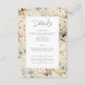 ロマンチックニュートラルヴィンテージ結婚アジサイ詳細 エンクロージャーカード (正面)