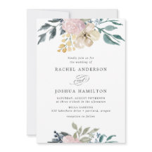 ロマンチックニュートラル赤面ウォーターカラーフローラ | 結婚s