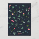 ロマンチックネイビーブルー赤面ピンクフローラ エンクロージャーカード (裏面)