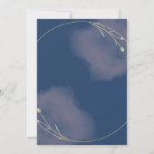 ロマンチックネイビーブルー&赤面ピンク結婚ズ 招待状 (裏面)