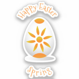 ロマンチックハッピーイースターミニマリストかわいらし漫画 シール