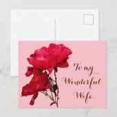 ロマンチックハッピーバレンタインレッドローズフラワーズフローラ ポストカード (正面/裏面)