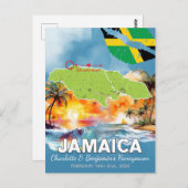 ロマンチックハネムーンバケーションジャマイカアイランドマップ ポストカード (正面/裏面)