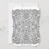 ロマンチックハミングバードブラックとホワイトパターン 招待状 (裏面)