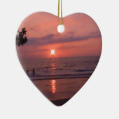ロマンチックハワイアンサンセット海ビーチ セラミックオーナメント (右)