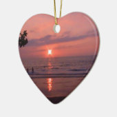 ロマンチックハワイアンサンセット海ビーチ セラミックオーナメント (左)