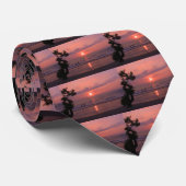 ロマンチックハワイアンサンセット海ビーチ ネクタイ (ロール)