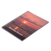 ロマンチックハワイアンサンセット海ビーチ ノートブック (左側)