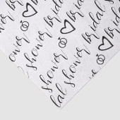 ロマンチックハーツリングブラックパターン ブライダルシャワー 薄葉紙 (詳細)