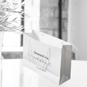 ロマンチックハートスクリプトミニマルメイド・オブ・オーナー(花嫁付き添い人) ラージペーパーバッグ