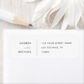 ロマンチックハートスクリプトモダンミニマ結婚リスト ラベル (インサイチュ)