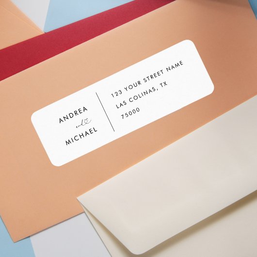 ロマンチックハートスクリプトモダンミニマ結婚リスト ラベル