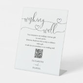 ロマンチックハートスクリプト ウィッシングウェル QRコード 台座サイン (正面)