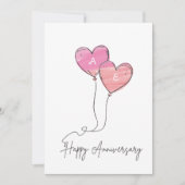 ロマンチックハートバルーンカスタム記念日カード シーズンカード (正面)