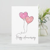 ロマンチックハートバルーンカスタム記念日カード シーズンカード (スタンド正面)