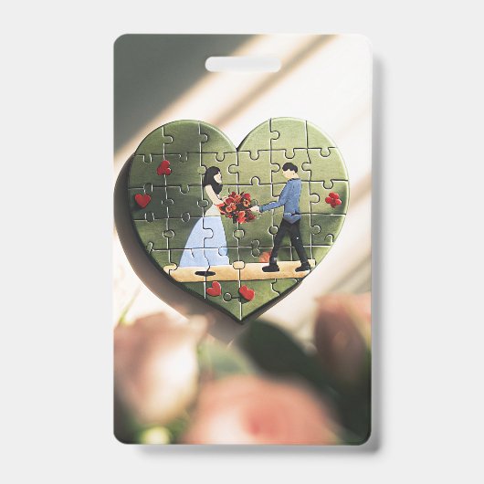 ロマンチックハートパズルバッジ バッジ (正面)