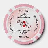 ロマンチックハート婚約パーティ招待状 ポーカーチップ (裏面)