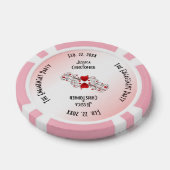 ロマンチックハート婚約パーティ招待状 ポーカーチップ (シングル)