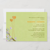 ロマンチックハート庭園の結婚式リハーサルディナー 招待状 (裏面)