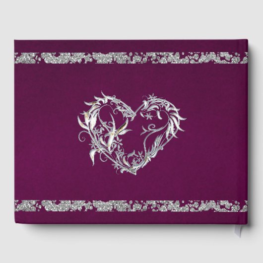 ロマンチックハート&グリッターオンプラム ゲストブック (裏面)