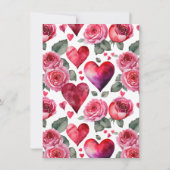 ロマンチックハート&バラバレンタインデーディナー 招待状 (裏面)