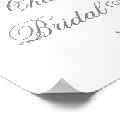 ロマンチックバイオレットフローラブライダルシャワー標識 ポスター (角)