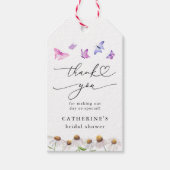 ロマンチックバタフライガーデンブライダルシャワー ギフトタグ (正面)