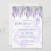 ロマンチックバタフライ&ウィステリアガーデンブライダルシャワー 招待状 (正面)
