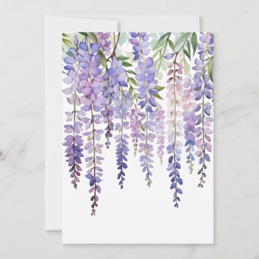 ロマンチックバタフライ&ウィステリアガーデンブライダルシャワー 招待状 (裏面)