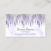 ロマンチックバタフライ&ウィステリアパステルフローラ 名刺 (正面)
