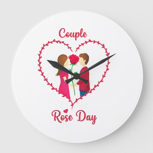 "ロマンチックバラの日2025 🌹💑 | ~のような花を愛する ラージ壁時計 (正面)