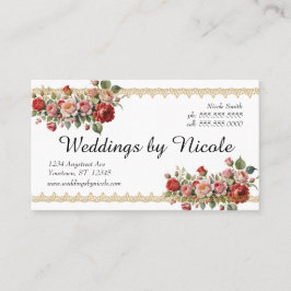 ロマンチックバラウェディングプランナーイベントフローリスト 名刺