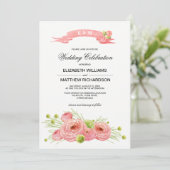 ロマンチックバラウォーター結婚カラー 招待状 (スタンド正面)