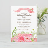 ロマンチックバラウォーター結婚カラー 招待状 (スタンド正面)